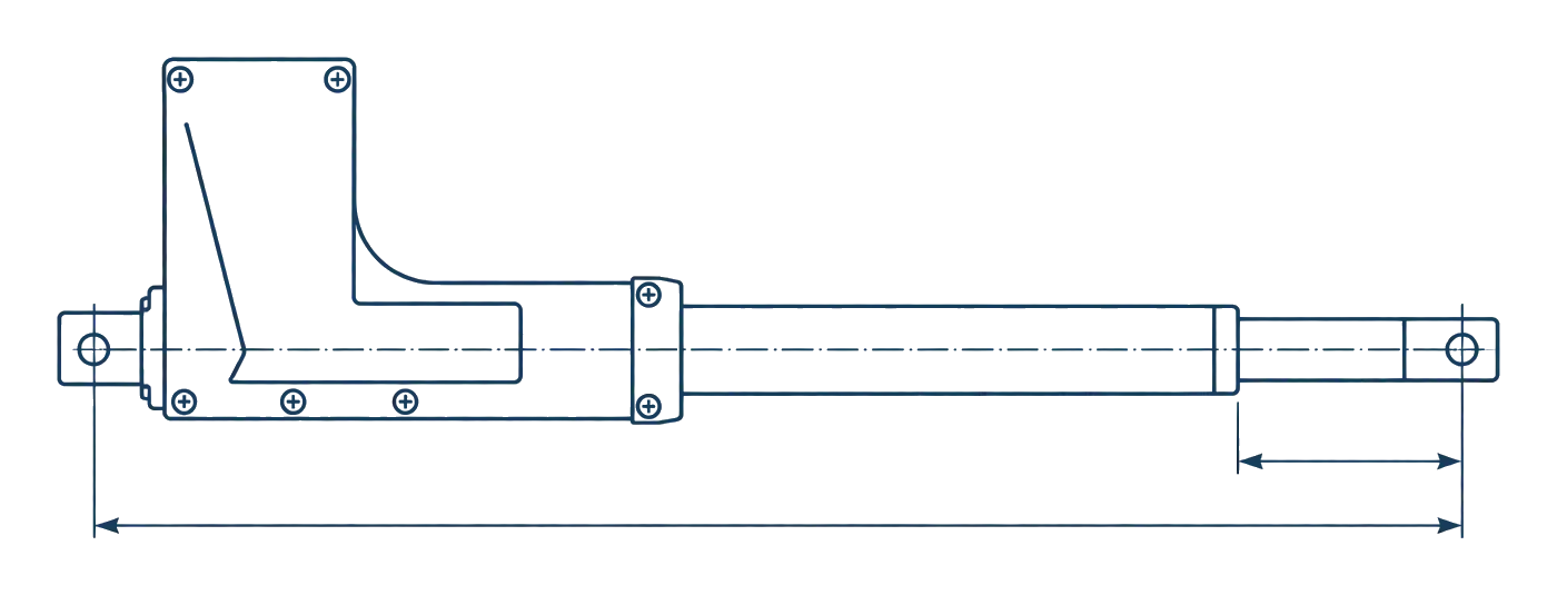 SES LA-300 side elevation, traced from the CAD model